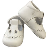 Scarpa da culla con Occhielli in pelle Beige Neonato Panyno A2221 - PANYNO - LuxuryKids
