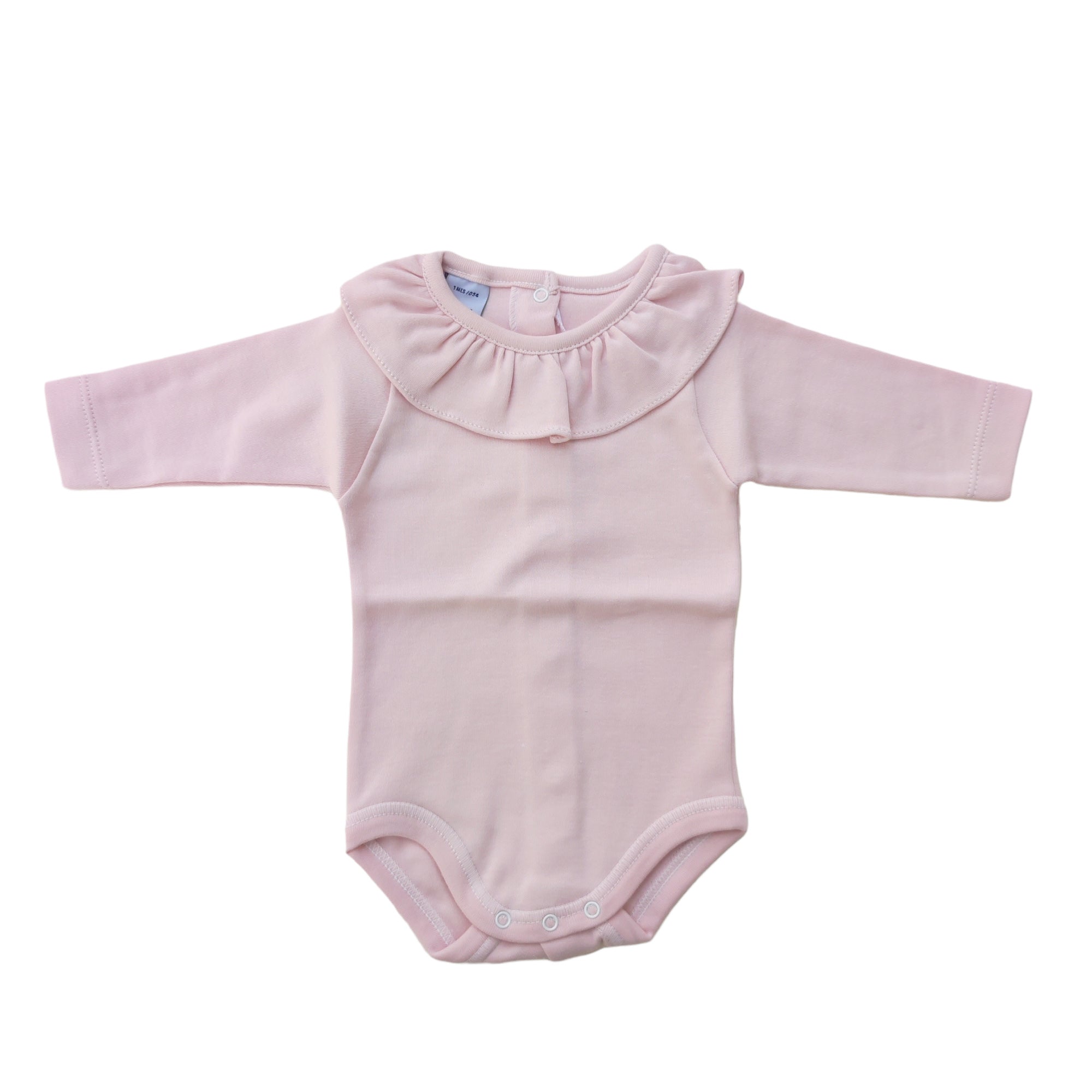 Body Manica Lunga Con Collo Volante in Caldo Cotone Neonata Babidu 1117BO - BABIDU - LuxuryKids