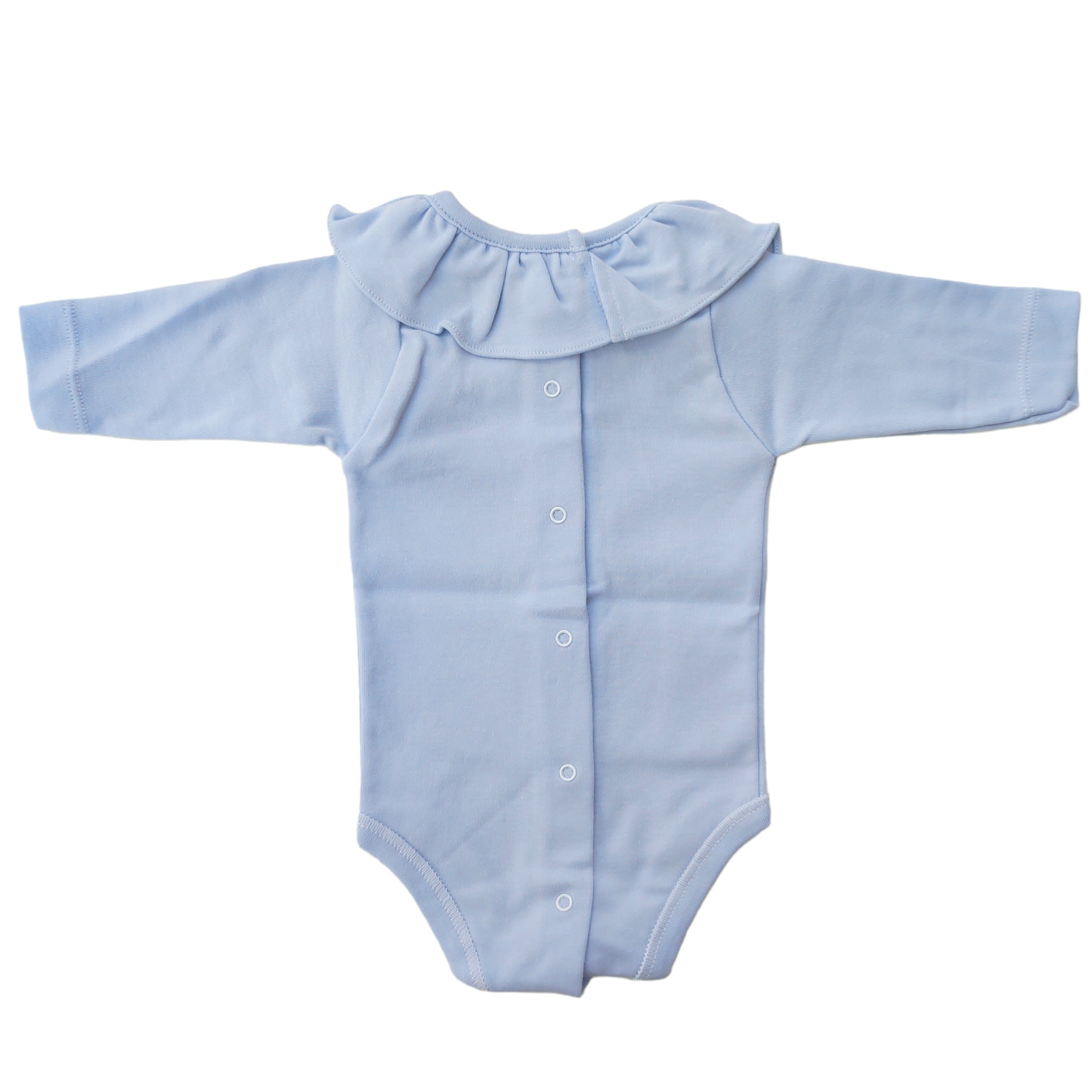 Body Manica Lunga Con Collo Volante in Caldo Cotone Neonata Babidu 1117BO - BABIDU - LuxuryKids
