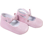 Scarpe Da Culla Ballerina Con Fiocco Rosa Glitter Neonata Panyno A2705 - PANYNO - LuxuryKids