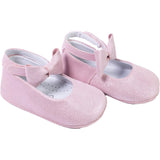 Scarpe Da Culla Ballerina Con Fiocco Rosa Glitter Neonata Panyno A2705 - PANYNO - LuxuryKids