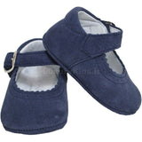 Scarpetta Culla Ballerina In Camoscio Neonata Blu Panyno A2208 - PANYNO - LuxuryKids