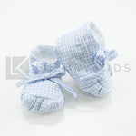 Scarpette Da Culla A Fantasia Azzurra Neonato LA SARTORIA DEI PICCOLI LSC751 - LA SARTORIA DEI PICCOLI - LuxuryKids