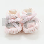 Scarpette Da Culla In Ciniglia Rosa Con Richiami Grigi Neonata LA SARTORIA DEI PICCOLI LSC658 - LA SARTORIA DEI PICCOLI - LuxuryKids
