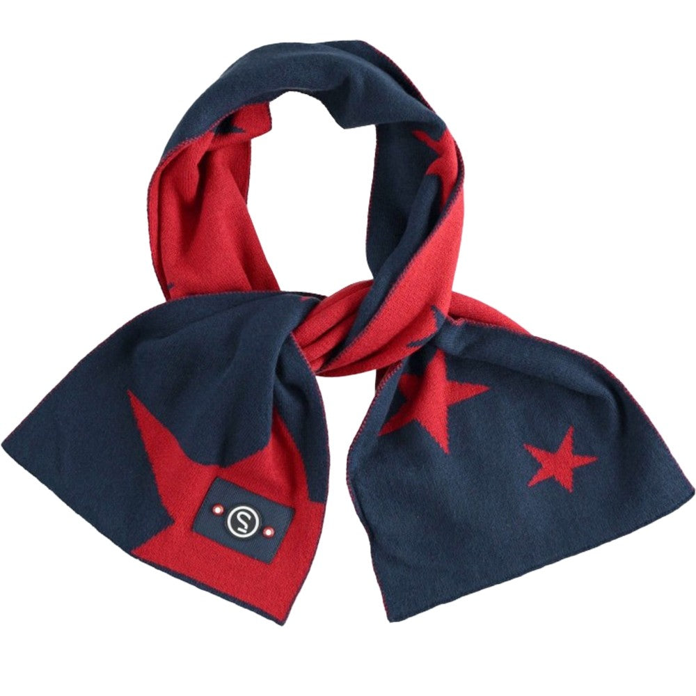 Sciarpa In Misto Lana Blu Con Stelle Rosse Neonato Sarabanda K004 - SARABANDA - LuxuryKids