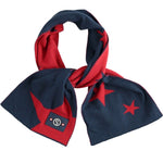 Sciarpa In Misto Lana Blu Con Stelle Rosse Neonato Sarabanda K004 - SARABANDA - LuxuryKids