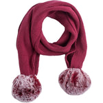 Sciarpa In Misto Lana Bordeaux Con Pompon Neonata Sarabanda K021 - SARABANDA - LuxuryKids
