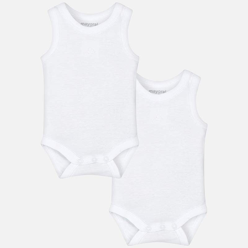 Set 2 Body Smanicati Bianchi Unisex Neonato Mayoral 1719 - MAYORAL - LuxuryKids