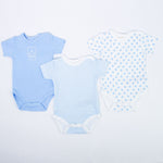 Set 3 Body Mezza Manica Caldo Cotone Fantasie Diverse Rosa-Celeste Neonati MINIBANDA 1325 - MINIBANDA - LuxuryKids