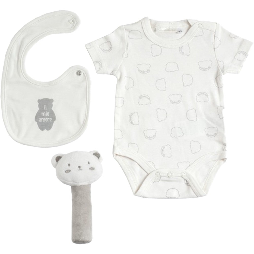 Set regalo Unisex neonati con body bavetta e sonaglio Minibanda K331 - MINIBANDA - LuxuryKids