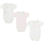 Set Tre Body In Cotone Manica Corta Rosa Neonata Minibanda V312 - MINIBANDA - LuxuryKids