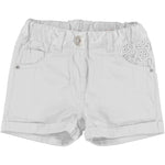 Short con Taschini Ricamati Neonata Bianco Sarabanda Q581 - SARABANDA - LuxuryKids