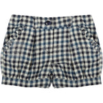 Short In Caldo Cotone A Quadretti Blu-Grigio Bambina Dr Kid 343 - DR.KID - LuxuryKids