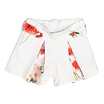 Short In Raso Bianco Con Inserti Fantasia Floreale Bambina ALEXIA AL2046B - ALEXIA - LuxuryKids