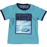 T-Shirt in Cotone Celeste con Stampa Bambino Sarabanda Q515 - SARABANDA - LuxuryKids