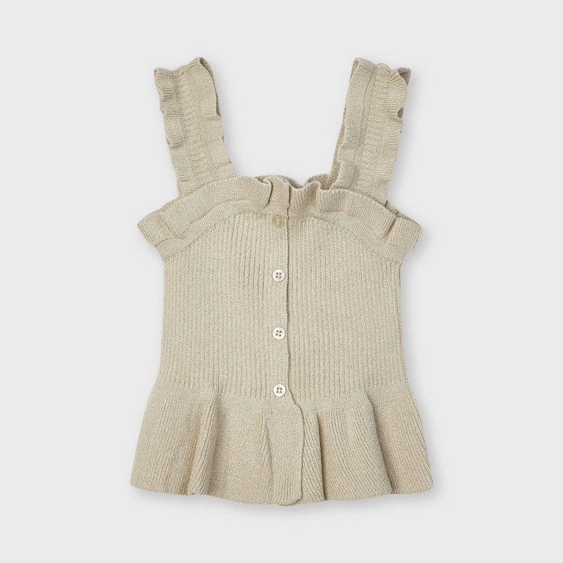 Top In Filo Di Cotone Ecofriends A Costine Lurex Oro Bambina MAYORAL 3028 - MAYORAL - LuxuryKids