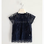 Top In Pizzo Con Canottiera Tono Su Tono Bambina Sarabanda J409 - SARABANDA - LuxuryKids