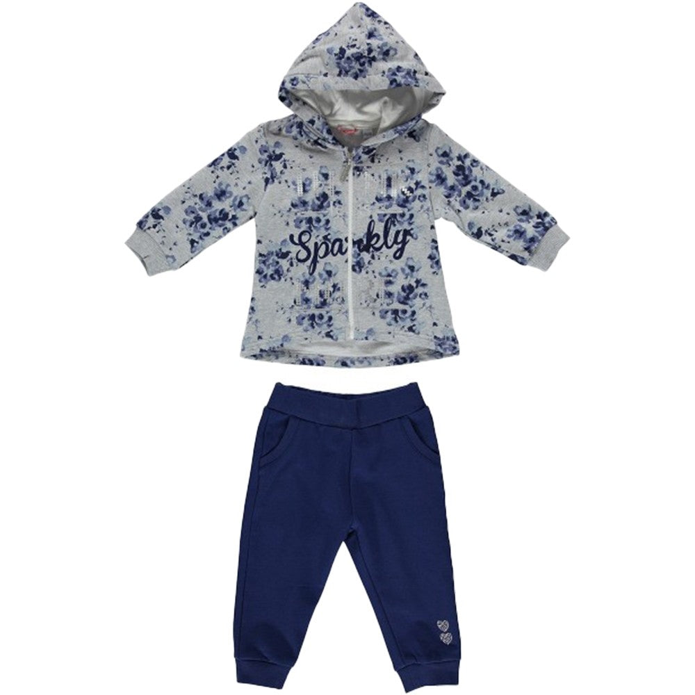 Tuta in Caldo Cotone Blu-Grigio Neonata Sarabanda R762 - SARABANDA - LuxuryKids