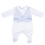 Tutina Intera Corredino In Cotone Celeste-Panna Neonato TETO E TATTA TU4621 - TETO E TATTA - LuxuryKids
