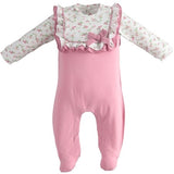 Tutina Intera Fantasia Floreale in Cotone Rosa Antico MINIBANDA 2750 - MINIBANDA - LuxuryKids