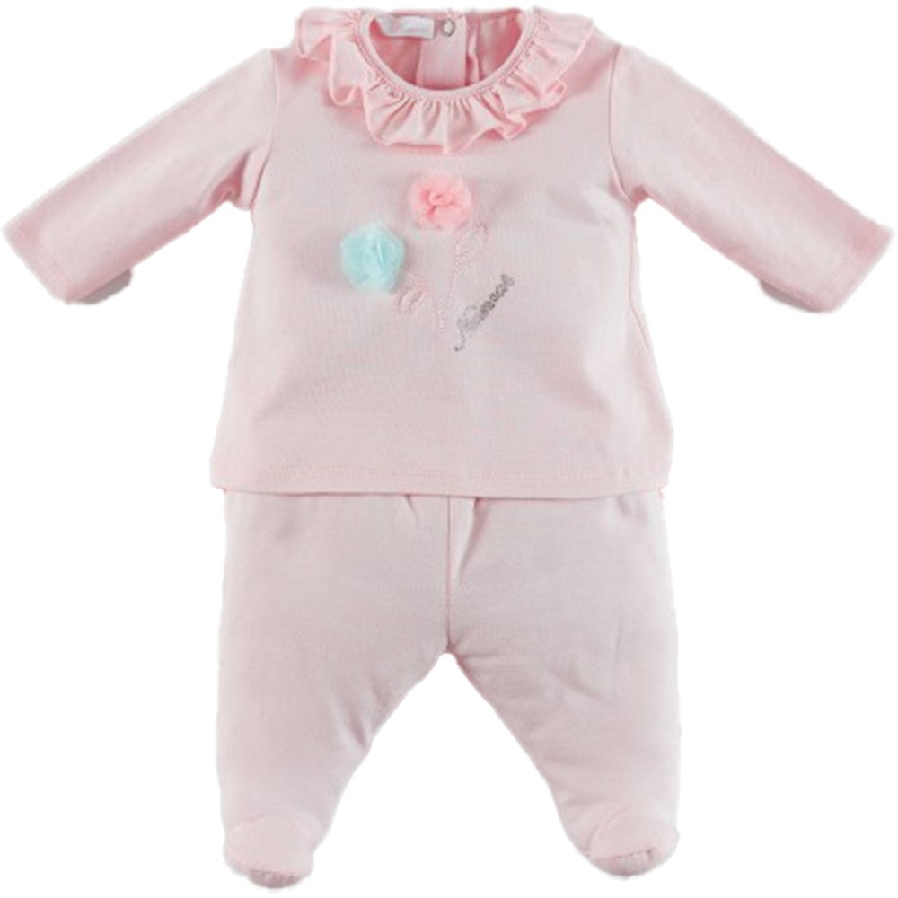 Tutina Spezzata In Cotone Rosa Neonata NINNAOH E20122C - NINNAOH - LuxuryKids