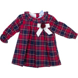 Vestito Caldo Cotone Fantasia Quadri Rossa Neonata SARDON FA743 - SARDON - LuxuryKids