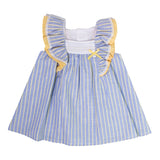 Vestito in Cotone a Righe Celeste e Giallo Neonata DEL SUR 0380 - DEL SUR - LuxuryKids