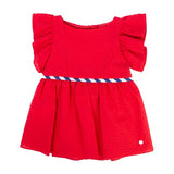 Vestito in Cotone Plumetis Rosso Neonata DEL SUR 0560 - DEL SUR - LuxuryKids