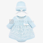 Vestito In Lino Cerimonia con cuffietta Neonata  Mayoral 1869 - MAYORAL - LuxuryKids