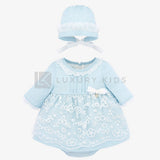 Vestito In Lino Cerimonia con cuffietta Neonata  Mayoral 1869 - MAYORAL - LuxuryKids