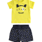 Completo 2 Pezzi In Cotone T-Shirt E Pantalone Corto Neonato Minibanda 2673 - MINIBANDA - LuxuryKids