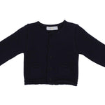 Cardigan In Filo Di Cotone Blu Neonato A&J 129 - A&J - LuxuryKids