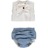 Completo In Cotone Plumetils e Denim Neonata GOY AND ZAZA TP1GA - GOY AND ZAZA - LuxuryKids