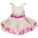 Vestito Elegante Cerimonia Plumetis Rosa Bambina GOY AND ZAZA V7GD - GOY AND ZAZA - LuxuryKids