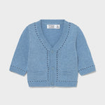 Cardigan In Filo Di Cotone Celeste Neonato MAYORAL 1334 - MAYORAL - LuxuryKids