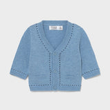 Cardigan In Filo Di Cotone Celeste Neonato MAYORAL 1334 - MAYORAL - LuxuryKids
