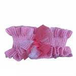 Fascia In Filo Rosa Fiocco Neonata Creazioni Luana 096 - CREAZIONI LUANA - LuxuryKids