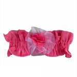 Fascia Elastica In Cotone Con Applicazione In Tulle Corallo Neonata CREAZIONI LUANA 2178 - CREAZIONI LUANA - LuxuryKids
