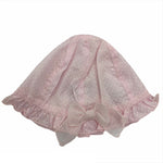 Cappello Modello Pescatore In Cotone Rosa A Pois Neonata NNINNAOH E1564 - NINNAOH - LuxuryKids