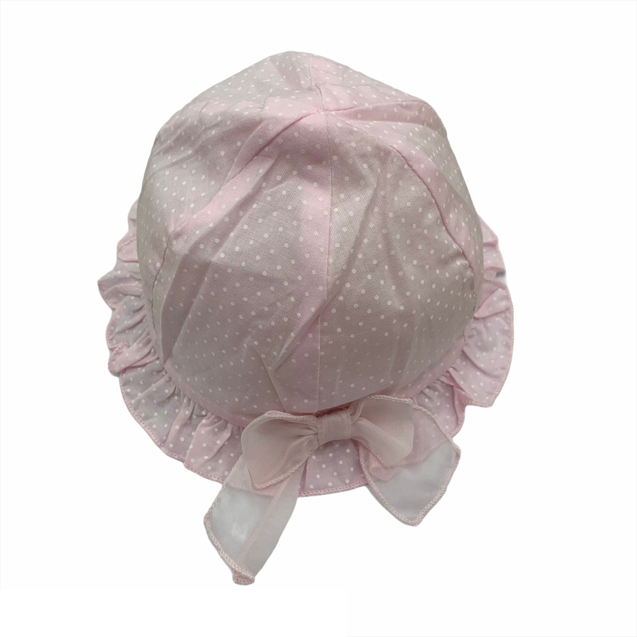 Cappello Modello Pescatore In Cotone Rosa A Pois Neonata NNINNAOH E1564 - NINNAOH - LuxuryKids
