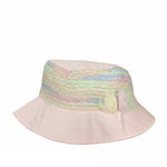 Cappello Modello Pescatore In Rasatello Di Cotone Rosa Con Particolari Multicolour Neonata NNINNAOH E1523 - NINNAOH - LuxuryKids