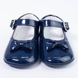 Scarpa Da culla In Vernice Con Fiocco Rosso-Blu Neonata Panyno A2212 - PANYNO - LuxuryKids