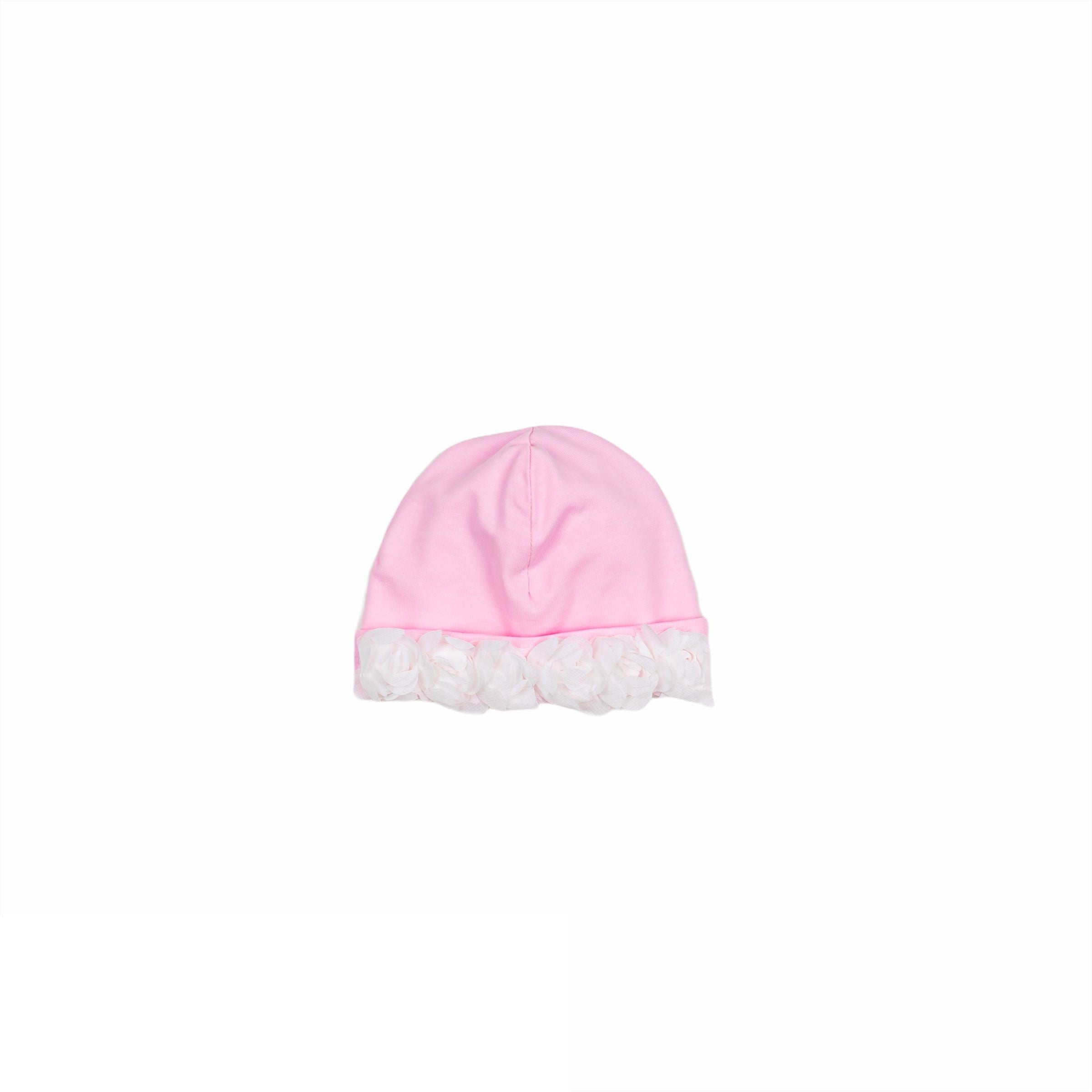 Cappello In Cotone Rosa Con Applicazioni Neonata LA SARTORIA DEI PICCOLI LK904 - LA SARTORIA DEI PICCOLI - LuxuryKids