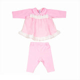 Completo 2 Pezzi In Cotone Rosa Con Applicazioni Neonata LA SARTORIA DEI PICCOLI LV904 - LA SARTORIA DEI PICCOLI - LuxuryKids