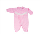 Tutina In Cotone Rosa Con Tulle Ricamato Neonata LA SARTORIA DEI PICCOLI LT904 - LA SARTORIA DEI PICCOLI - LuxuryKids