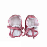 Scarpette Da Culla In Lino Rosa E Pizzo Neonata LA SARTORIA DEI PICCOLI LSC907 - LA SARTORIA DEI PICCOLI - LuxuryKids