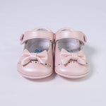 Scarpa Da Culla in Pelle Satinata Con Fiocco Neonata INDICE 1676 - INDICE - LuxuryKids