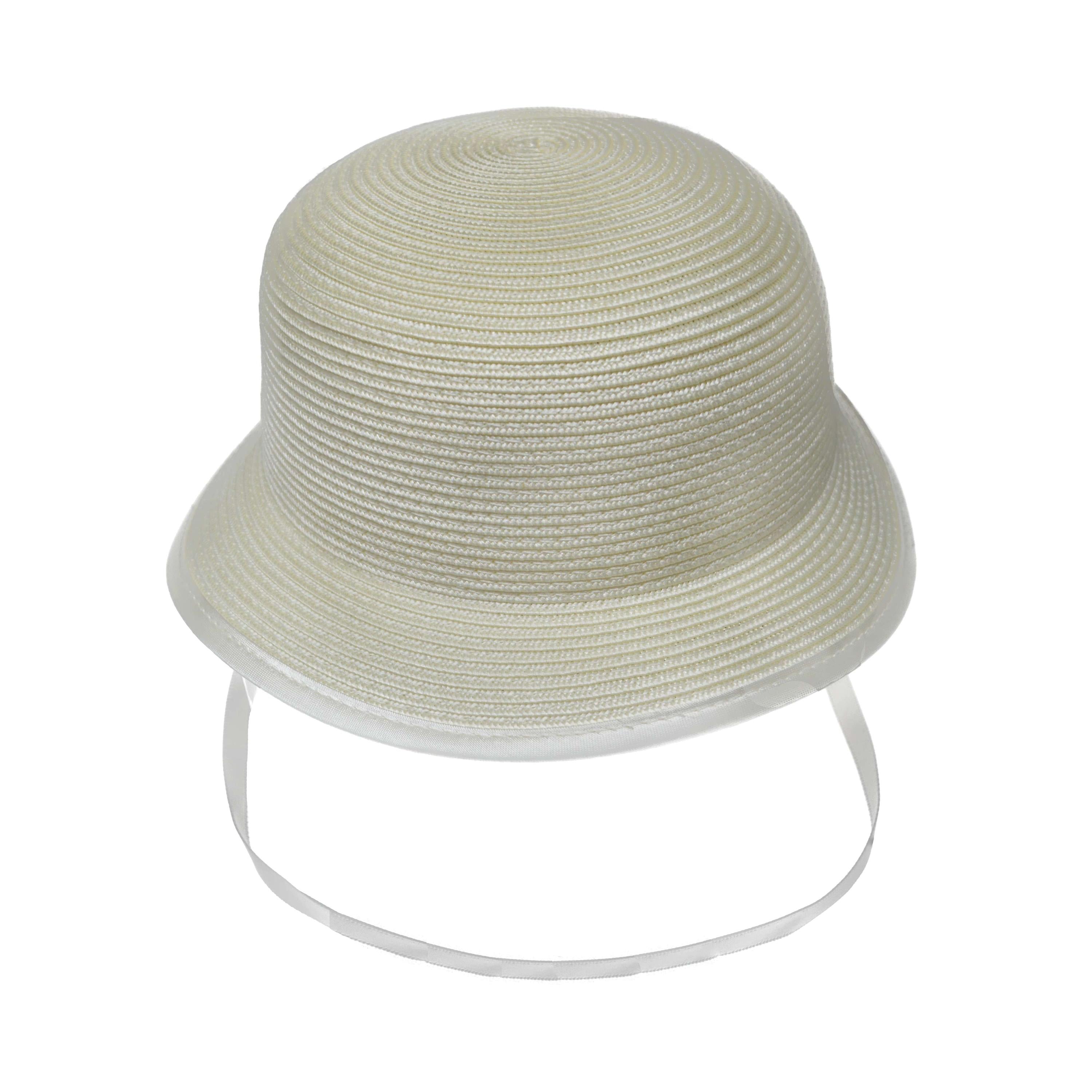 Cappello In Rafia Panna Con Fiore Retrostante Neonata Il Trenino CAP11 - IL TRENINO - LuxuryKids