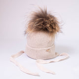 Cappello Lana Cashmere Con Pompon Neonata Jamiks JZD301 - JAMIKS - LuxuryKids