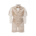 Completo Quattro Pezzi Neonato In Misto Lino La Sartoria Dei Piccoli L925 - LA SARTORIA DEI PICCOLI - LuxuryKids